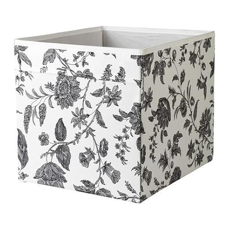 IKEA Regalfach DRÖNA Aufbewahrungsbox Regaleinsatz - 33x38x33 cm (BxTxH) - weiß mit grauen Ornamenten - passend für Kallax, E