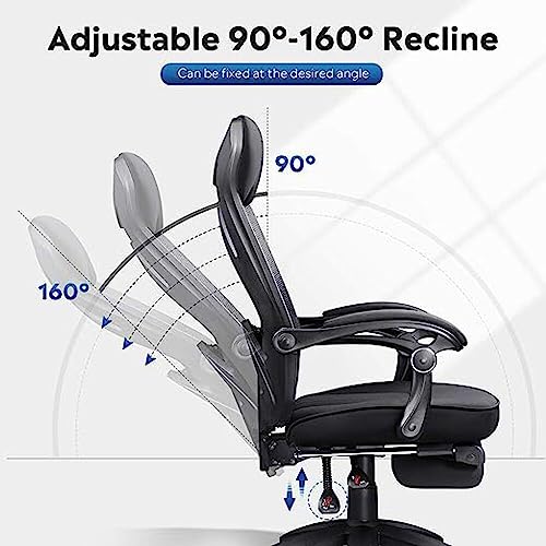 DEVAISE Ergonomics Recliner Office Chair, High Back Mesh Computer Desk