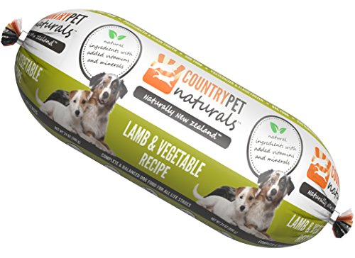 CountryPet Naturals Pasteurized Frozen Dog Food, 1.5 lbs, Lamb and Vegetable Recipe, 16 Rolls (24 lbs Total), Made in New Zealand