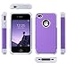 ULAK iPhone 4 Case, Heavy Duty Shockproof Durable Hybrid Dual Layer Rugged Protective Cases Cover with Hard Plastic and Soft Silicone for iPhone 4 4S (Purple +Grey)