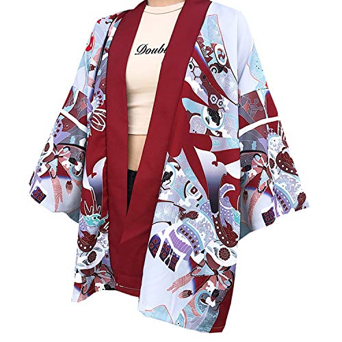 Kimono Cardigan Blouse Shirt Beach Kimonos Woman Cosplay Yukata OBI Japanese Komono Aa4363,1,One Size - Thumbnail 6