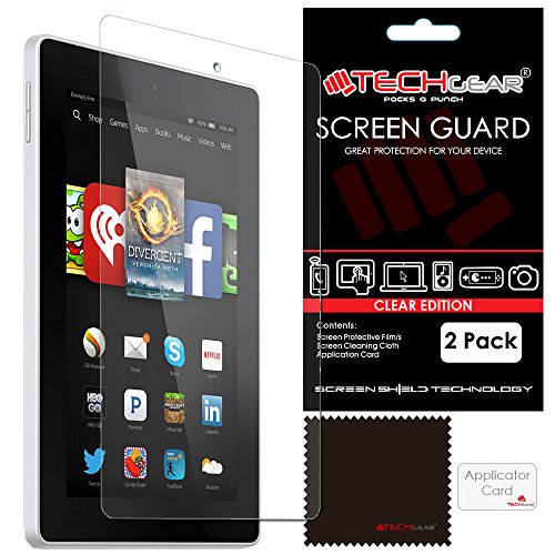 TECHGEAR [Pack of 2] Screen Protectors for New Amazon Fire HD 6/6 inch (2014 Edition / 4th Gen / HD6) Premium - Clear Lcd Screen Protector Covers (Not For Older Generation Amazon Tablets!)