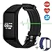 MGcool Fitness Tracker Smart Band Continuous Heart Rate Monitor, B3 Activity Tracker Swim Waterproof Bracelet Sleep Monitor, Smart Watch Sport Stopwatch 2 Straps Black Blue