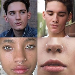 20G 18G 16G Titanium Nose Ring Hoop, Cartilage Hoop
