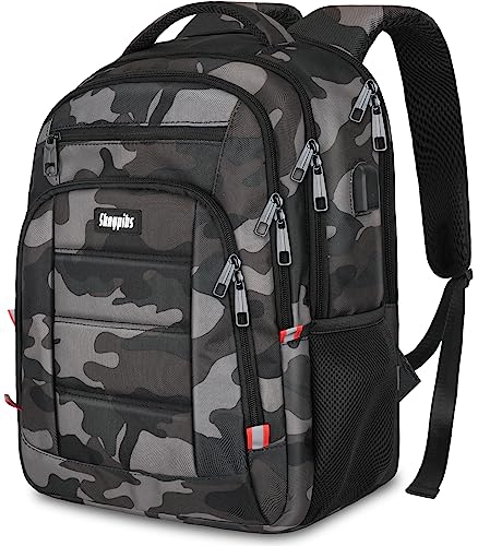 Skaypibs Backpack for Men Women, School Backpack with USB Charging Port, Anti Theft Carry On Flight Approved Business Work Travel 15.6 Inch Computer Laptop Backpack, BookBag for teen, Camo