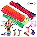 Acerich 1001pcs Craft Supplies Assortment Set, 600pcs Multicolor Pipe Cleaners, 100pcs Assorted Colors Pom Poms, 100pcs Craft Sticks, 100pcs Colorful Buttons, 100pcs Wiggle Googly Eyes & 1pcs Scissors