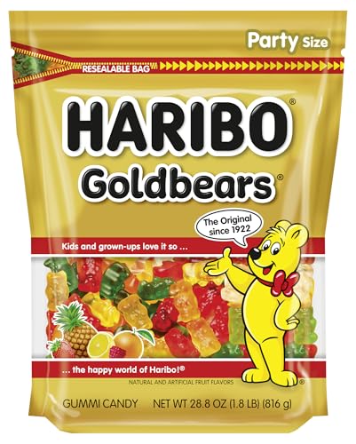 HARIBO GOLDBEARS, GUMMI CANDY, 28.8 OZ RESEALABLE BAG,...