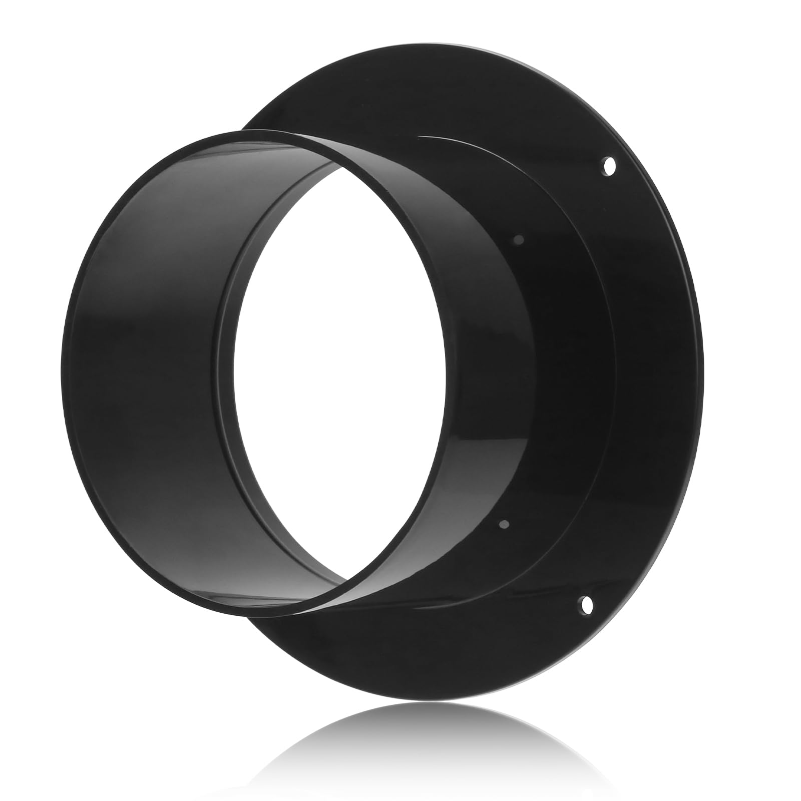 Photo 1 of HOXHA 4” Duct Connector Flange Plastic 4 Inch Dust Collection Fittings Dryer Vent Connector Flange For Heating Cooling Ventilation System, Black