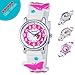 Zeiger Toddler Fashion Children Kids Watches Girls Age 5 - 7 - 10 Time Teacher, Cartoon Character 3D Butterfly Silicone Band -White
