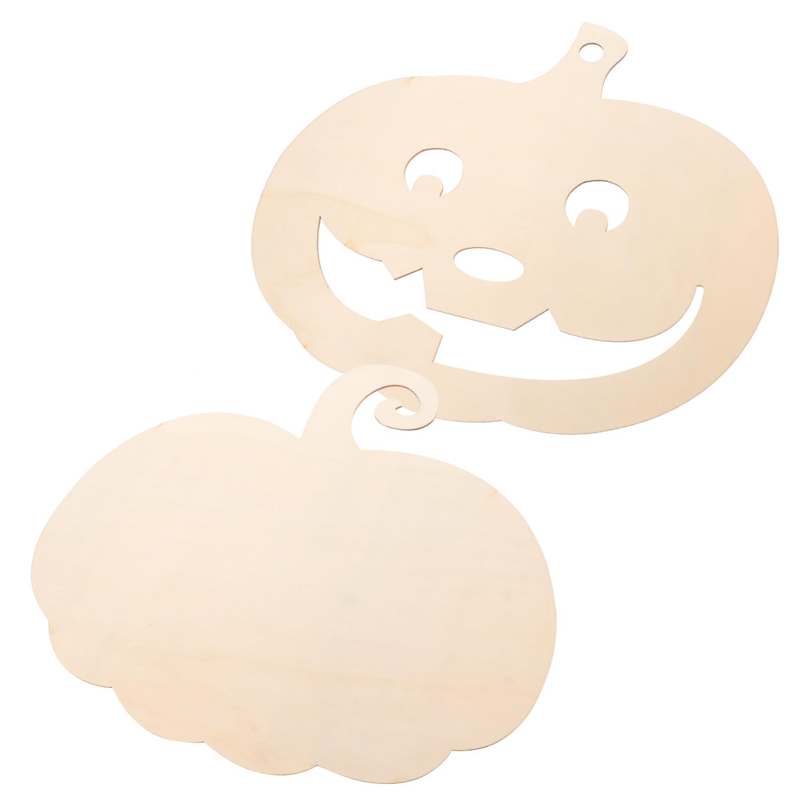 EXCEART 2pcs Wooden Pumpkin Cutouts Unfinished Wood Craft Cutout Blank Pumpkin Shape Cutout for Halloween Fall Thanksgiving Party DIY Craft Decoration Supplies
