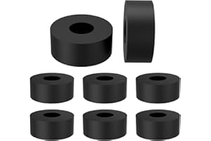 AIFEIER ET 8Pcs Multi-Purpose Rubber Spacers, 1 Inch OD x 3/8 Inch ID x 3/8 Inch Thickness Solid Round Anti Vibration Bushing Washers Pads for Car, Home, Screw, Bolt, Electrical, Machine(1 x 0.395 x 0.4 Inch)