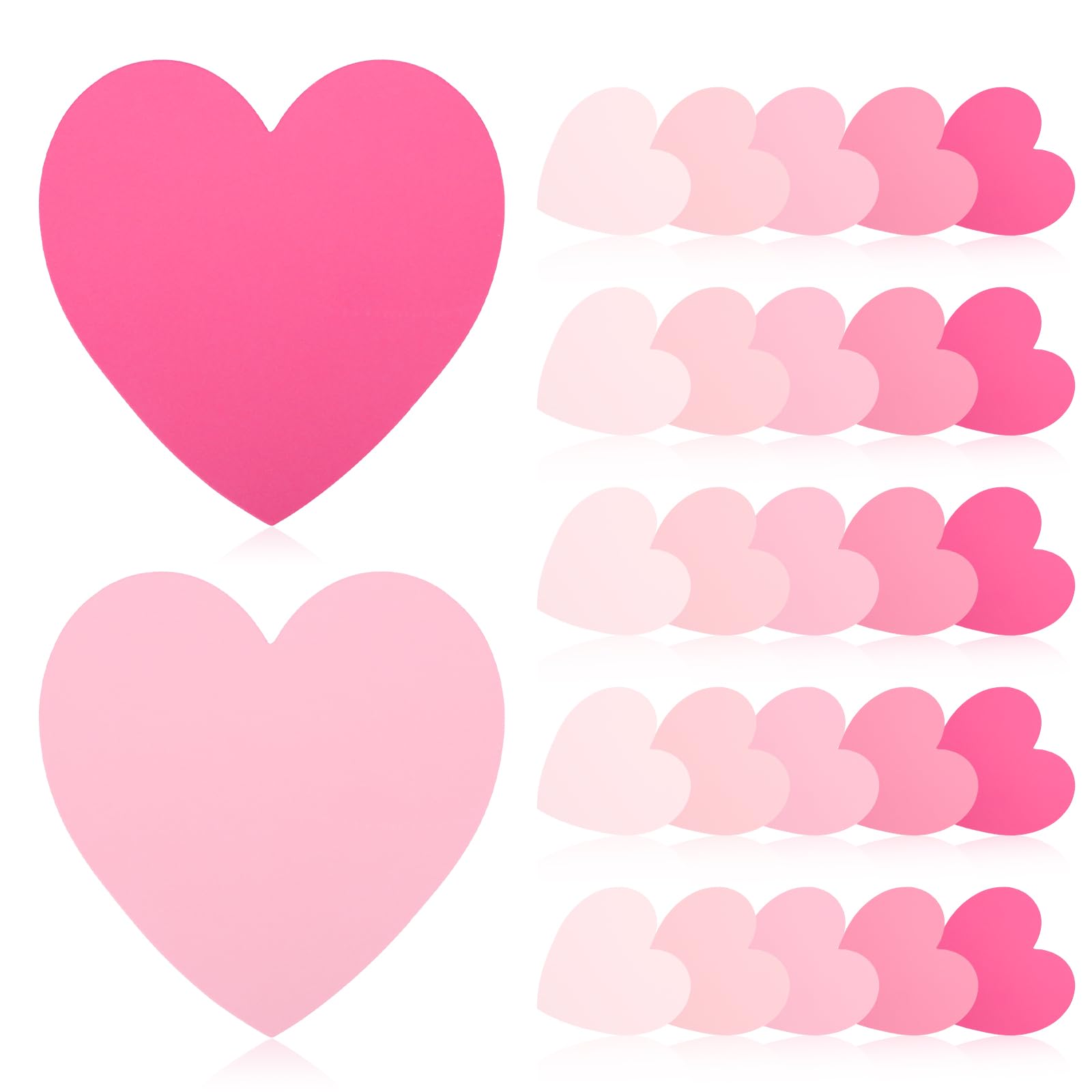 Photo 1 of 150 Pcs Heart Index Cards - Pink, 3x3 Colored Note Cards for School, Learning, Office, Games
