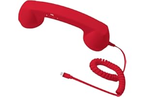 Retro Phone Handset with Type-C Plug, Vintage Telephone Style Wired Receiver for Mobile Calls, Clear Audio Landline Handle fo