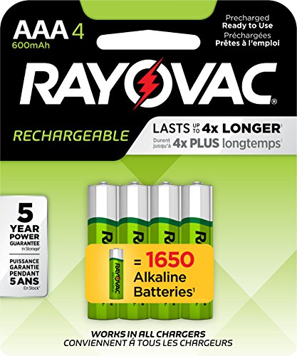 RAYOVAC AAA 4-Pack RECHARGEABLE Batteries, LD724-4OP GENE