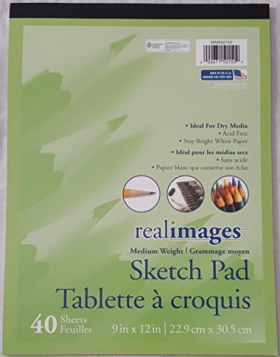 Real Images Medium Weight 40 Sheet 9X12 Sketch Pad, Set of 2