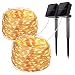Solar String Lights, 2 Pack 100 LED Solar Fairy Lights 33 Feet 8 Modes Copper Wire Lights Waterproof Outdoor String Lights for Garden Patio Gate Yard Party Wedding Indoor Bedroom Warm White by LiyanQ primary