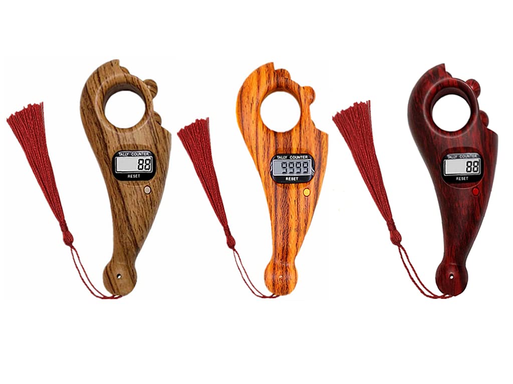 Anlising Prayer Digital Beads & Counter, Portable Islamic & Buddha Beads Counter for Meditation, Relaxation, Active Fingers (3 Pieces)