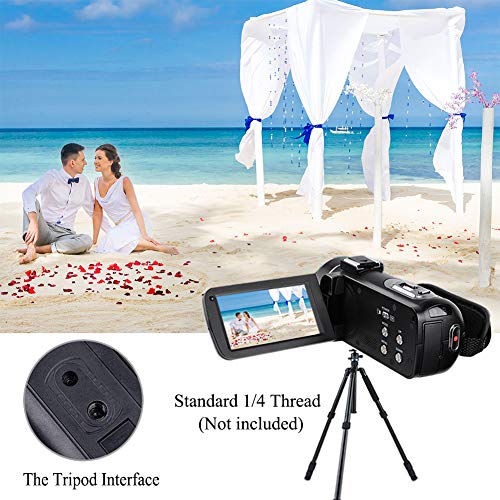 Video Camera Camcorder AiTechny HD 1080P 24.0MP Digital Camera YouTube Vlogging Camera 3.0 inch LCD 270 Degrees Rotatable Screen 16X Digital Zoom Camera Recorder 2 Batteries (301S-Plus)
