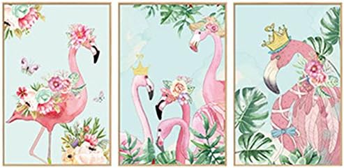 Bestomrogh Fashion Wall Decors Flamingos Wallpapers Colorful Wall Stickers Art Home Decor for Living Room Newest Europe Style Stickers Unicorn Deer Photo Frame Decorative Cartoon Living Room Wall Stickers Flamingos