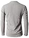 H2H Men's Double Layer Henley Shirt-Casual Long Sleeve Waffle Knit Slim Fit Gray US S/Asia M (KMTTL062)