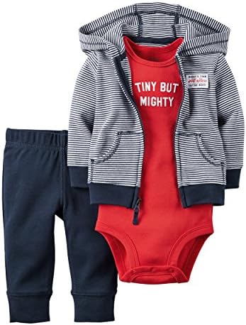 William Carter Baby Boy 3 Piece Little Jacket Clothes Set, Tiny but Mighty 12M
