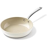 Redchef Ceramic Nonstick Frying Pan, Ceramic Non-Stick Saute Pan, Non Toxic Egg Pan, Cooking Pan for Kitchen, PFAS Free, All Stovetops (Gas, Electric, Induction), Oven Dishwasher Safe(9.5" Beige)