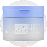 Kurved Skin Aging Curve Aqua Peptide Toner Pad, 60 Sheets (6.17 fl oz) | PHA & Niacinamide Gentle Exfoliation | Hydrating Korean Toner Pads | Cooling, Sensitive Skin-Friendly, Lyocell Dual-Sided