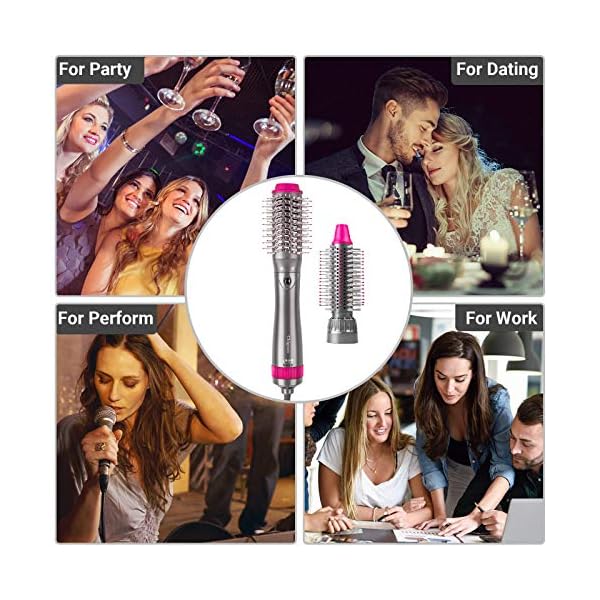 Hair-Dryer-Brush-Hot-Air-Brush-for-Fast-Drying-4-In-1-Hair-Dryer-Volumizer-Multifunctional-Negative-Ionic-Curler-Straightening-Comb-with-2pcs-Hair-Clips1pcs-Gloves Hair Dryer Brush, Hot Air Brush for Fast Drying, 4 In 1 Hair Dryer & Volumizer, Multifunctional Negative Ionic Curler…