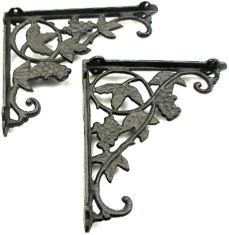 Cast Iron Grape Corner/shelf Braces Set of 2
