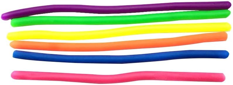 Lot De 10 Nouilles Fidget TPR – Extensible, Souple, Couleurs Macaron – Anti-stress Portable – Vert Et Multicolore