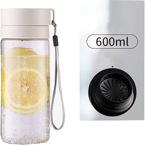 Amazon リングルー 水筒 ウォーターボトル プラスチック 水筒 軽い スポーツウォーターボトル 直飲み 透明感 漏れ防止 600ml 800ml 水筒 大容量 耐熱 透明ボトル 携帯便利 食品レベル コップ カップ クリアボトル ベージュ 600ml 水筒 マグボトル オンライン通販