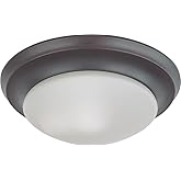 Nuvo Lighting 60/3175 One Light Flush Mount, Mahogany Bronze/Frosted Glass, 12" Flush