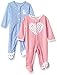 Carter's Baby Girls' 2-Pack Cotton Sleep and Play, Heart/Kitty, 9 Months