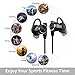 CM-7 Bluetooth Headphones Wireless Earbuds IPX4 Sweatproof Noise-Cancelling Sport Earphones for Running Exercise Gym (Blackout)