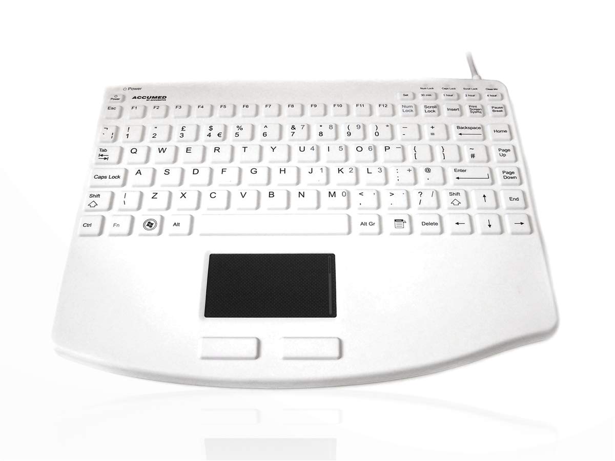 AccuMed 540 V2 - USB Mini Sealed IP67 Antibacterial Medical/Clinical Keyboard with Touchpad