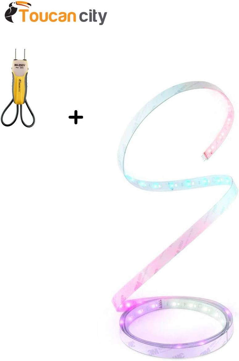 Toucan City Voltage Tester and LIFX 6.6 ft. Starter Kit Wi-Fi Smart Connected LED Strip Light LZHC2M1USUC07