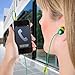 GOgroove AudiOHM HF Earbud Headphones with Mic, Deep Bass, & Comfortable Ear Gels (Green & Gold) in-Ear Earphones Featuring Noise Isolating Design, Durable Alloy Driver Housing, Ergonomic Angled Fit