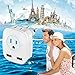 European Travel Plug Adapter, HITRENDS International Power Plug Adapter with 2 USB Ports and 2 Outlets, 4 in 1 Outlet Adapter for USA to Most of Europe EU Spain Iceland Italy (Type C)