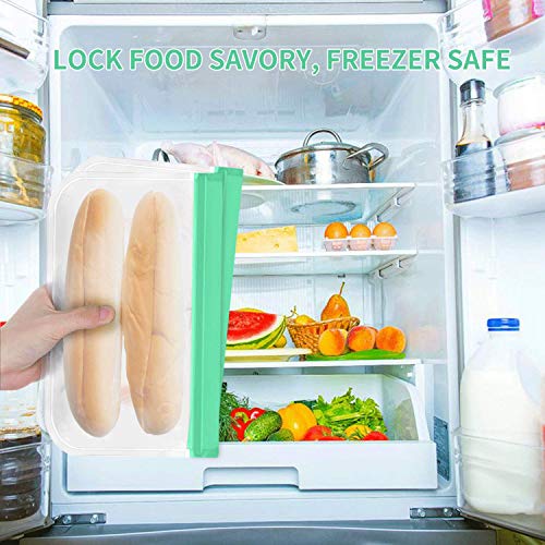 sherry Reusable Food Storage Bags,10 Pack Reusable Ziplock Bags Bread Box Set (4 Reusable Snack Bags 4 Reusable Lunch Bags 2 packs Gallon Freezer Bags) - Thumbnail 3