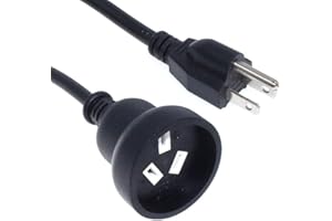 NEMA5-15P to AU AS3112 Power Cord, Toptekits USA Nema 5-15P Plug to SAA Australia Female Socket AC Power Cable Cord (1ft/0.3m)