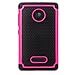 Microsoft Lumia 435 Case, Style4U Dual Layer Hybrid Armor Protective Case Cover for Microsoft Lumia 435 with 1 Stylus [Hot Pink]