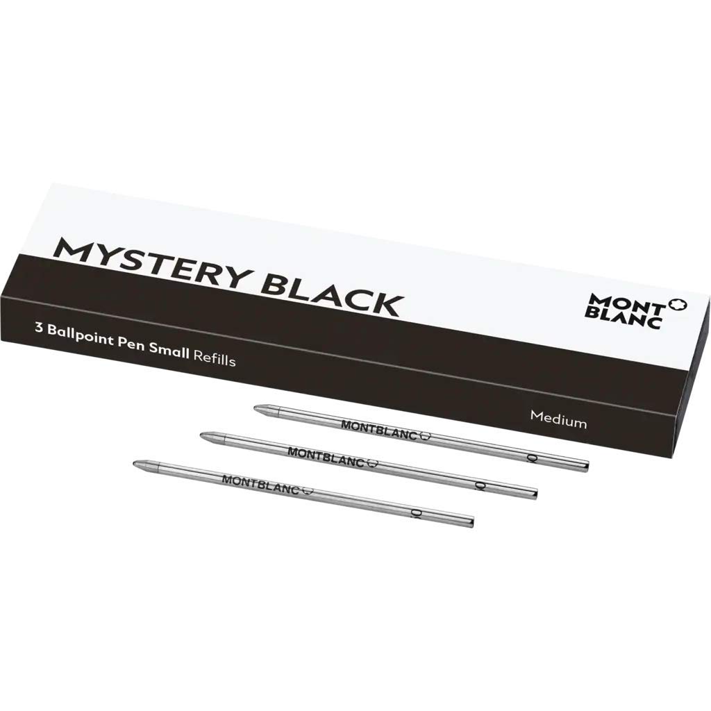 Montblanc Ballpoint Pen Refills Small Mystery Black 116193 – Refill Ink for Meisterstück Mozart and Augmented Paper Pens – 3 x Black Ballpen Refills