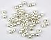 Pack of 50pcs 10mm White Pearl Bead Cap Half Ball Dome Metal Circle Hook Buttons for Crafting Sewing Scarpbooking Scarf and Clothes
