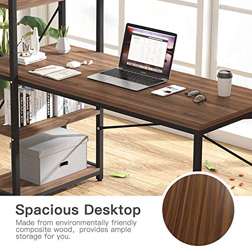 Tower Computer Desk with 4 Tier Storage Shelves 47.6'' Writing Study