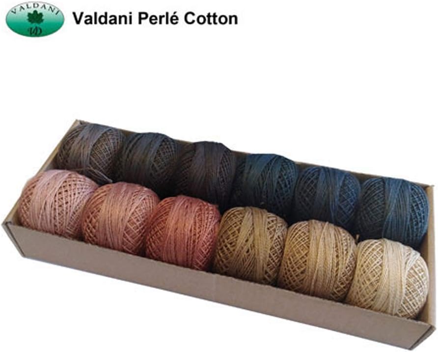Valdani – Set of 2 Pearl Yarn 100mtrs No12. Hand Ink, Maximum Quality. Box of 12 balls. Colour: Assorted Size: Unic.