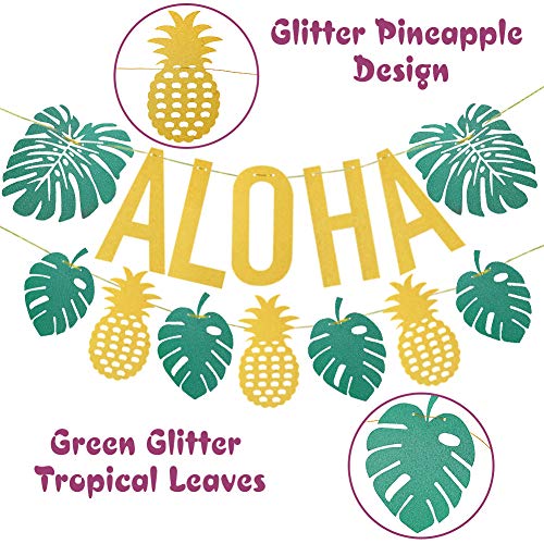 Aloha Banner Hawaiian Luau Party Decorations for Birthday Luau Beach Summer Party Decoration Supplies