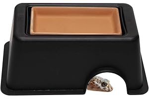 Hypeety Reptile Hide Box Humidifier Caves Water Supply Hideout with Sink Basin for Lizards Turtles Amphibians Small Snake