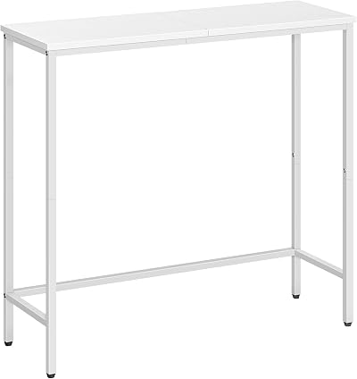 HOOBRO Slim Console Table White Metal Frame 75x24x75 cm EWW75XG01