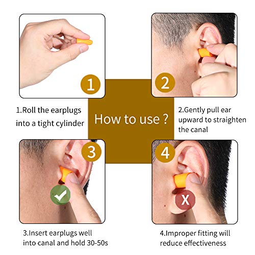 Foam Ear Plugs 50 Pairs Ear Plugs for Sleeping NNR 35dB Super Soft Noise Cancelling Ear Plugs for Shooting Hearing Protection Hunting Season Sleeping Working Travel Loud Events - Thumbnail 5