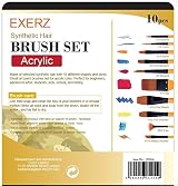 EXERZ JH024 Artist Paint Brush Set 10pcs Synthetic Hair with Travel Case view 2